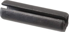 Made in USA - 7/16" Diam x 1-1/2" Long Slotted Spring Pin - Grade 1070-1090 Alloy Steel, Black Oxide Finish - Exact Industrial Supply