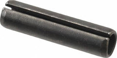 Made in USA - 7/16" Diam x 1-3/4" Long Slotted Spring Pin - Grade 1070-1090 Alloy Steel, Black Oxide Finish - Exact Industrial Supply