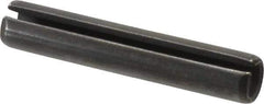 Made in USA - 1/2" Diam x 2-3/4" Long Slotted Spring Pin - Grade 1070-1090 Alloy Steel, Black Oxide Finish - Exact Industrial Supply