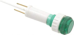 ACI - 220 V Green Lens Indicating Light - Round Lens, Blade Connector, 10mm Wide - Exact Industrial Supply