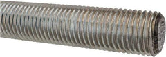 Made in USA - 1-1/4-7 UNC (Coarse), 3' Long, Low Carbon Steel Threaded Rod - Zinc-Plated Finish, Right Hand Thread - Exact Industrial Supply