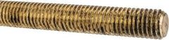 Made in USA - 5/8-11 UNC (Coarse), 3' Long, Brass Threaded Rod - Right Hand Thread - Exact Industrial Supply