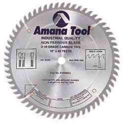 Amana Tool - 10" Diam, 5/8" Arbor Hole Diam, 80 Tooth Wet & Dry Cut Saw Blade - Carbide-Tipped, Standard Round Arbor - Exact Industrial Supply