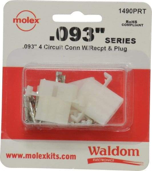 Molex - 4 Circuit, 4 AWG, 0.093 Inch Pin Diameter, Modular Receptacle Plug Connector Package - RoHS Compliant - Exact Industrial Supply