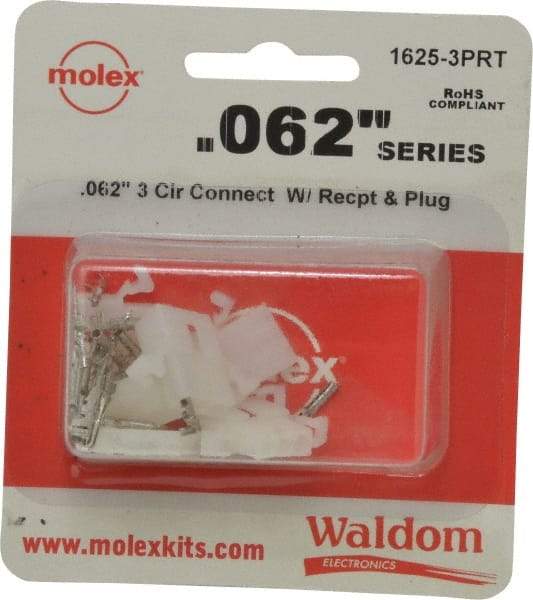 Molex - 3 Circuit, 3 AWG, 0.062 Inch Pin Diameter, Modular Receptacle Plug Connector Package - RoHS Compliant - Exact Industrial Supply