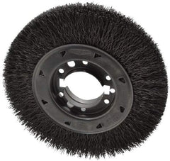 Osborn - 8" OD, 2" Arbor Hole, Crimped Steel Wheel Brush - 1-1/2" Face Width, 1-1/2" Trim Length, 0.02" Filament Diam, 4,500 RPM - Exact Industrial Supply