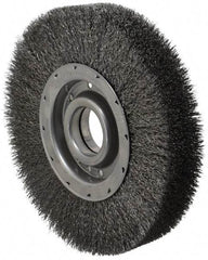 Osborn - 10" OD, 2" Arbor Hole, Crimped Steel Wheel Brush - 2" Face Width, 2-1/8" Trim Length, 0.014" Filament Diam, 3,600 RPM - Exact Industrial Supply