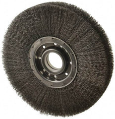 Osborn - 12" OD, 2" Arbor Hole, Crimped Steel Wheel Brush - 2" Face Width, 3-1/4" Trim Length, 0.0118" Filament Diam, 3,600 RPM - Exact Industrial Supply