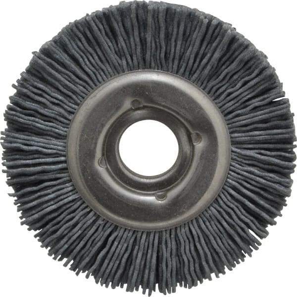 Osborn - 3" OD, 5/8" Arbor Hole, Crimped Nylon Wheel Brush - 1/2" Face Width, 5/8" Trim Length, 20,000 RPM - Exact Industrial Supply