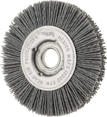 Osborn - 4" OD, 5/8" Arbor Hole, Crimped Nylon Wheel Brush - 5/8" Face Width, 3/4" Trim Length, 12,000 RPM - Exact Industrial Supply