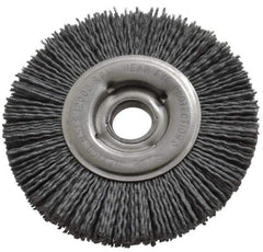 Osborn - 4" OD, 5/8" Arbor Hole, Crimped Nylon Wheel Brush - 5/8" Face Width, 3/4" Trim Length, 12,000 RPM - Exact Industrial Supply