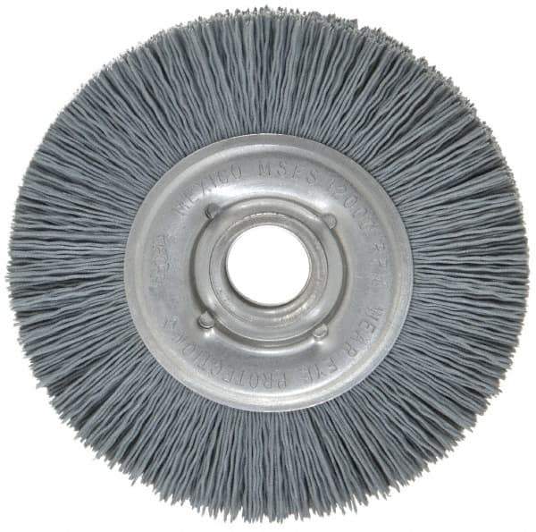 Osborn - 4" OD, 5/8" Arbor Hole, Crimped Nylon Wheel Brush - 5/8" Face Width, 3/4" Trim Length, 12,000 RPM - Exact Industrial Supply