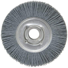 Osborn - 4" OD, 5/8" Arbor Hole, Crimped Nylon Wheel Brush - 5/8" Face Width, 3/4" Trim Length, 12,000 RPM - Exact Industrial Supply
