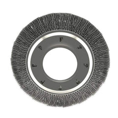 Osborn - 6" OD, 2" Arbor Hole, Crimped Nylon Wheel Brush - 7/8" Face Width, 1-1/16" Trim Length, 6,000 RPM - Exact Industrial Supply