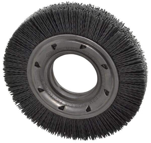 Osborn - 6" OD, 2" Arbor Hole, Crimped Nylon Wheel Brush - 7/8" Face Width, 1-1/16" Trim Length, 6,000 RPM - Exact Industrial Supply