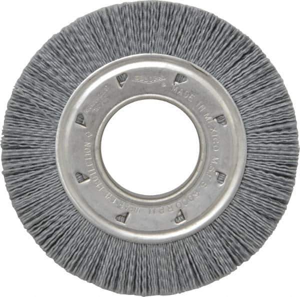 Osborn - 6" OD, 2" Arbor Hole, Crimped Nylon Wheel Brush - 7/8" Face Width, 1-1/16" Trim Length, 6,000 RPM - Exact Industrial Supply