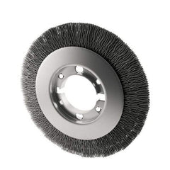 Osborn - 8" OD, 2" Arbor Hole, Crimped Nylon Wheel Brush - 7/8" Face Width, 1-1/2" Trim Length, 4,500 RPM - Exact Industrial Supply