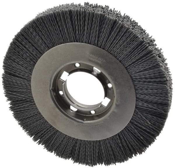 Osborn - 8" OD, 2" Arbor Hole, Crimped Nylon Wheel Brush - 7/8" Face Width, 1-1/2" Trim Length, 4,500 RPM - Exact Industrial Supply