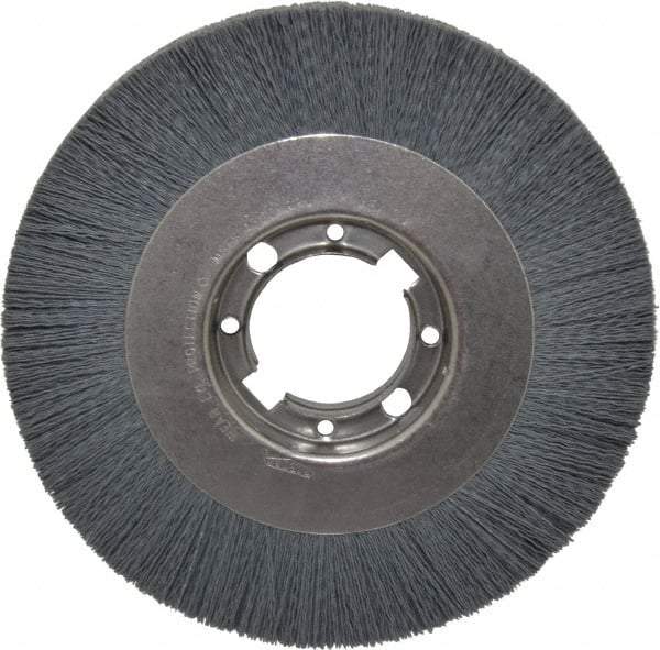 Osborn - 8" OD, 2" Arbor Hole, Crimped Nylon Wheel Brush - 7/8" Face Width, 1-1/2" Trim Length, 4,500 RPM - Exact Industrial Supply