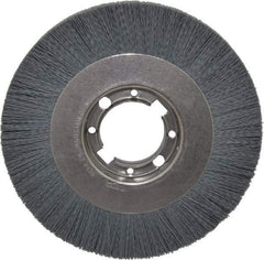 Osborn - 8" OD, 2" Arbor Hole, Crimped Nylon Wheel Brush - 7/8" Face Width, 1-1/2" Trim Length, 4,500 RPM - Exact Industrial Supply