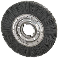 Osborn - 10" OD, 2" Arbor Hole, Crimped Nylon Wheel Brush - 1" Face Width, 2-1/16" Trim Length, 3,600 RPM - Exact Industrial Supply