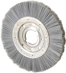 Osborn - 10" OD, 2" Arbor Hole, Crimped Nylon Wheel Brush - 1" Face Width, 2-1/16" Trim Length, 3,600 RPM - Exact Industrial Supply