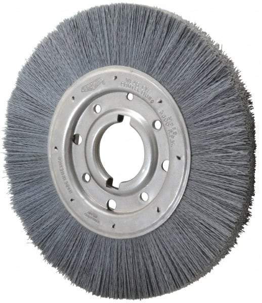 Osborn - 10" OD, 2" Arbor Hole, Crimped Nylon Wheel Brush - 1" Face Width, 2-1/16" Trim Length, 3,600 RPM - Exact Industrial Supply