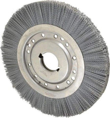 Osborn - 12" OD, 2" Arbor Hole, Crimped Nylon Wheel Brush - 1" Face Width, 2-1/8" Trim Length, 3,000 RPM - Exact Industrial Supply