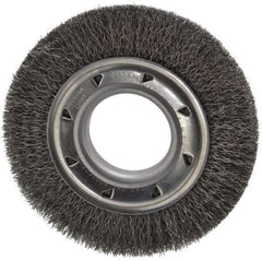 Osborn - 6" OD, 2" Arbor Hole, Crimped Steel Wheel Brush - 7/8" Face Width, 1" Trim Length, 0.0118" Filament Diam, 6,000 RPM - Exact Industrial Supply