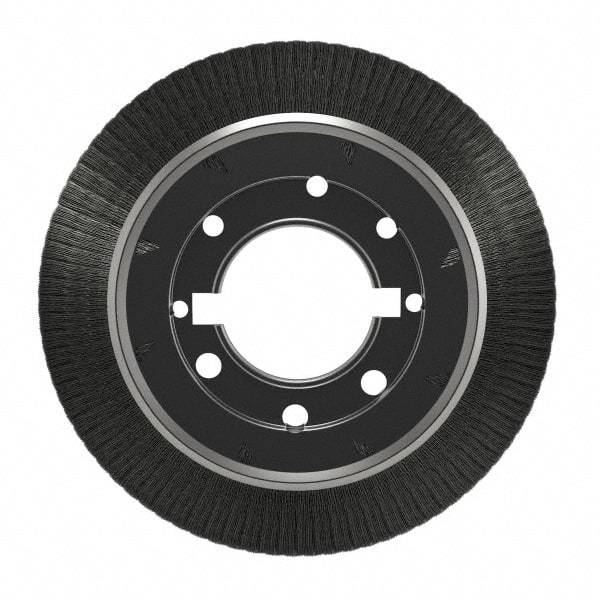 Osborn - 8" OD, 2" Arbor Hole, Crimped Steel Wheel Brush - 5/8" Face Width, 1-1/2" Trim Length, 0.008" Filament Diam, 4,500 RPM - Exact Industrial Supply
