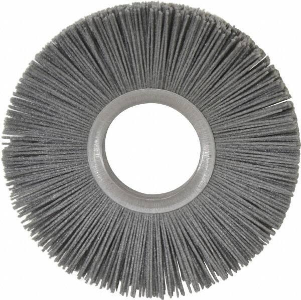 Osborn - 6" OD, 2" Arbor Hole, Crimped Nylon Wheel Brush - 1/2" Face Width, 1-5/8" Trim Length, 5,500 RPM - Exact Industrial Supply