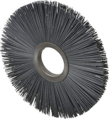 Osborn - 8" OD, 2" Arbor Hole, Crimped Nylon Wheel Brush - 1/2" Face Width, 2-5/8" Trim Length, 5,500 RPM - Exact Industrial Supply