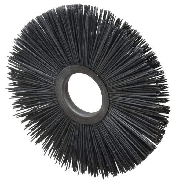 Osborn - 8" OD, 2" Arbor Hole, Crimped Nylon Wheel Brush - 1/2" Face Width, 2-5/8" Trim Length, 5,500 RPM - Exact Industrial Supply