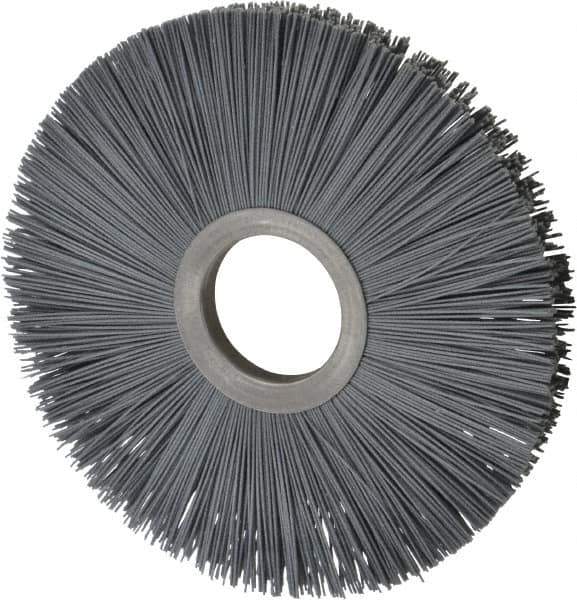 Osborn - 8" OD, 2" Arbor Hole, Crimped Nylon Wheel Brush - 1/2" Face Width, 2-5/8" Trim Length, 5,500 RPM - Exact Industrial Supply