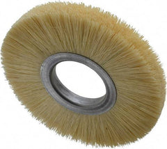 Osborn - 6" OD, 2" Arbor Hole, Crimped Natural Fiber Wheel Brush - 17/32" Face Width, 1-5/8" Trim Length, 6,000 RPM - Exact Industrial Supply