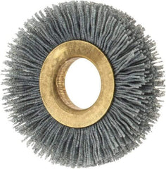 Osborn - 2" OD, 5/8" Arbor Hole, Crimped Nylon Wheel Brush - 3/8" Face Width, 7/16" Trim Length, 15,000 RPM - Exact Industrial Supply