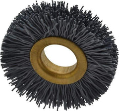 Osborn - 2" OD, 5/8" Arbor Hole, Crimped Nylon Wheel Brush - 3/8" Face Width, 7/16" Trim Length, 15,000 RPM - Exact Industrial Supply