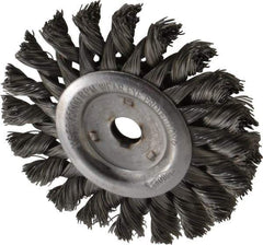 Osborn - 3" OD, 3/8" Arbor Hole, Knotted Steel Wheel Brush - 3/8" Face Width, 5/8" Trim Length, 0.014" Filament Diam, 25,000 RPM - Exact Industrial Supply