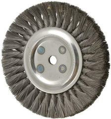 Osborn - 8" OD, 5/8" Arbor Hole, Knotted Steel Wheel Brush - 5/8" Face Width, 1-11/16" Trim Length, 0.0118" Filament Diam, 8,500 RPM - Exact Industrial Supply