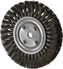 Osborn - 8" OD, 5/8" Arbor Hole, Knotted Steel Wheel Brush - 5/8" Face Width, 1-11/16" Trim Length, 0.016" Filament Diam, 8,500 RPM - Exact Industrial Supply