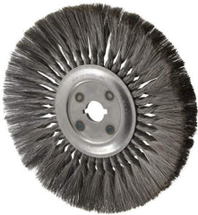 Osborn - 12" OD, 1-1/4" Arbor Hole, Knotted Steel Wheel Brush - 5/8" Face Width, 0.0118" Filament Diam, 4,500 RPM - Exact Industrial Supply