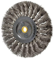 Osborn - 6" OD, 5/8" Arbor Hole, Knotted Stainless Steel Wheel Brush - 1/2" Face Width, 1-1/2" Trim Length, 0.016" Filament Diam, 9,000 RPM - Exact Industrial Supply