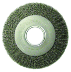 8" Diameter - 2" Arbor Hole - Crimped Steel Wire Straight Wheel - Exact Industrial Supply