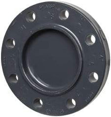 Value Collection - 4" Pipe, 9" OD, PVC Blind Pipe Flange - Schedule 80, Gray - Exact Industrial Supply