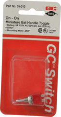 GC/Waldom - DPDT Miniature On-On Toggle Switch - Solder Lug Terminal, Bat Handle Actuator, 125 VAC at 5 A & 250 VAC at 2 A - Exact Industrial Supply