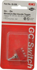 GC/Waldom - 4PDT Miniature On-On Toggle Switch - Solder Lug Terminal, Bat Handle Actuator, 125 VAC at 5 A & 250 VAC at 2 A - Exact Industrial Supply