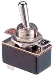 GC/Waldom - SPST Medium Duty On-On Toggle Switch - Solder Lug Terminal, Bat Handle Actuator, 125 VAC at 4 A & 250 VAC at 2 A - Exact Industrial Supply
