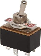 GC/Waldom - DPDT Medium Duty On-On Toggle Switch - Solder Lug Terminal, Bat Handle Actuator, 125 VAC at 3 A - Exact Industrial Supply