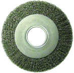 8" Diameter - 2" Arbor Hole - Crimped Steel Wire Straight Wheel - Exact Industrial Supply