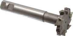Interstate - 2-1/2" Cut Diam, 1/2" Cut Width, 1" Shank Diam, 6-5/8" OAL, M42 Cobalt T-Slot Cutter - Staggered Teeth, 12 Teeth - Exact Industrial Supply